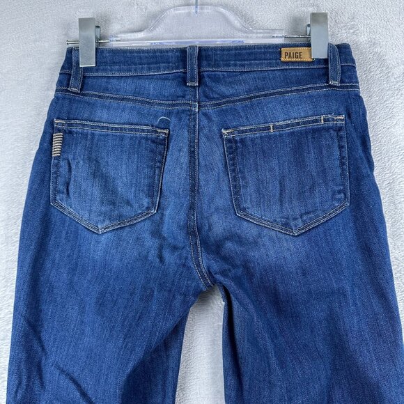 Paige Hoxton Crop Jeans Womens Size 26 Medium Wash Mid Rise Denim Stretch Blue - Picture 4 of 12
